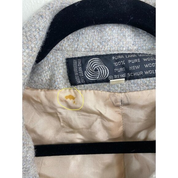 Vintage Macys Pure Wool Cream Jacket Womens 8 Zip Fall Neutral Winter Cozy - Picture 13 of 16